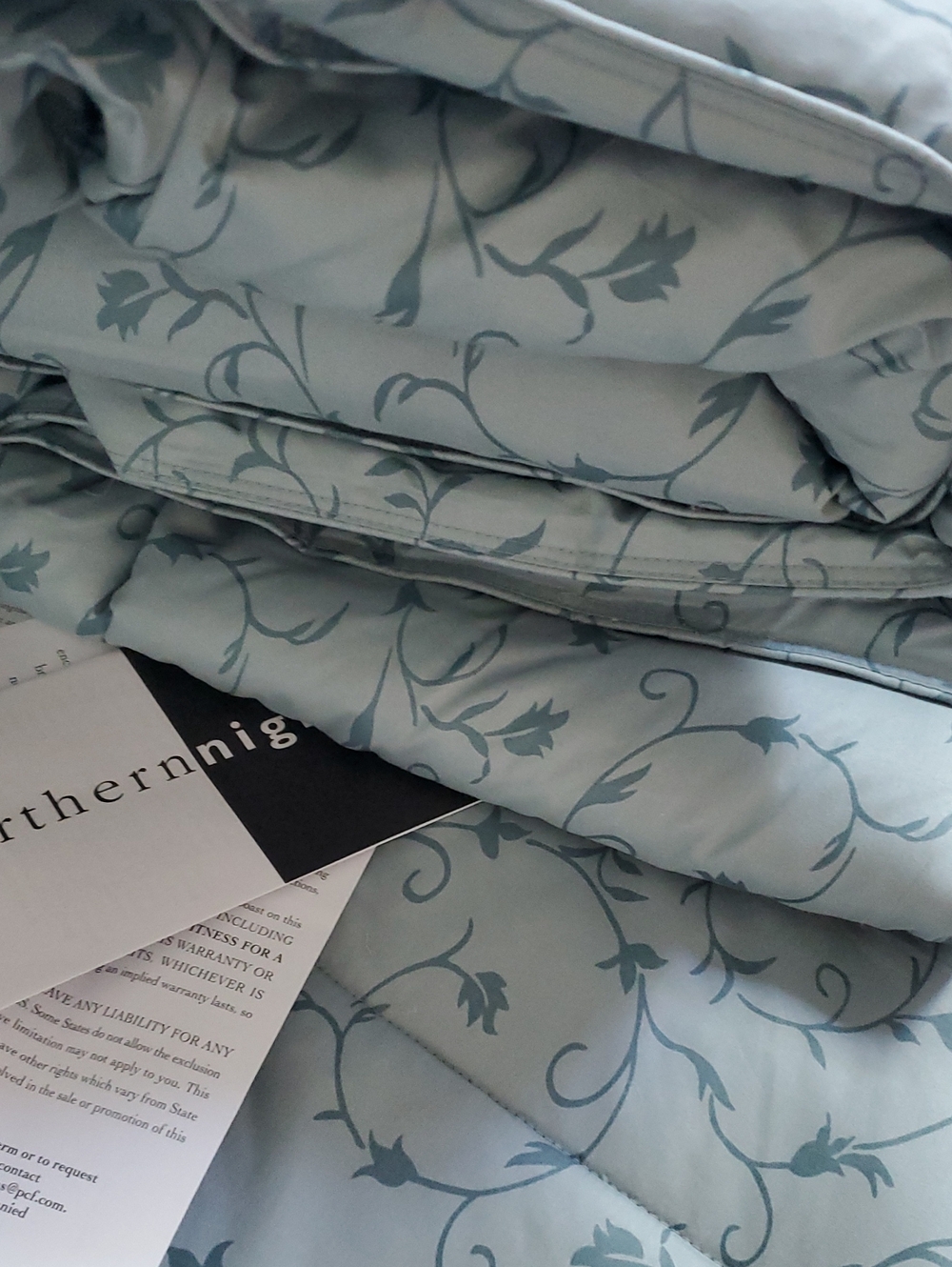 North.Nights QVC blue/green Floral Comforter54"x72"85%duck15%down
